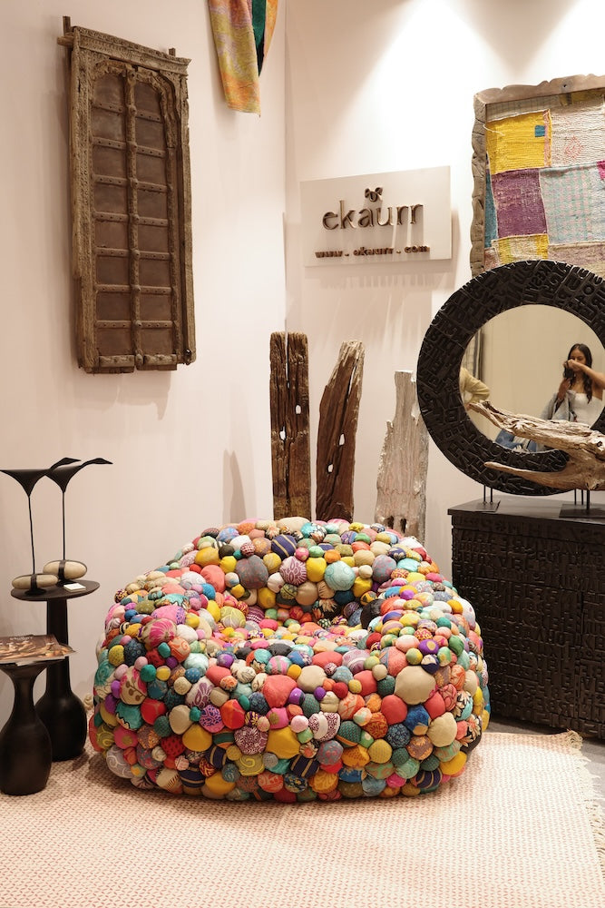 Bloom Burst Upcycled Fabric Ball Couch