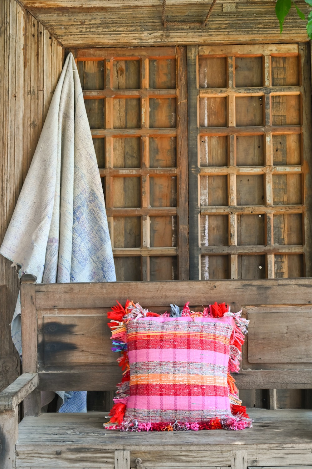 Colourful Banjara with Fringes Cushion Cover x2