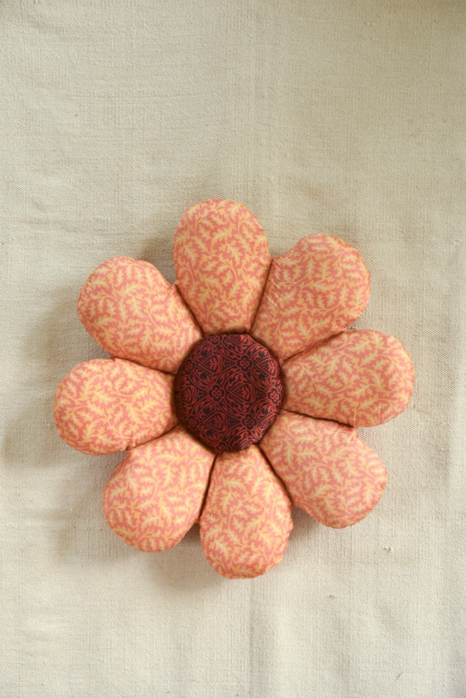 Vintage Silk Flower Cushion